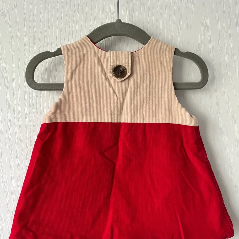 The Beaufort Bonnet Company "H" 0 to 6 months Corduroy Red Tan Jumper - Picture 3 of 5
